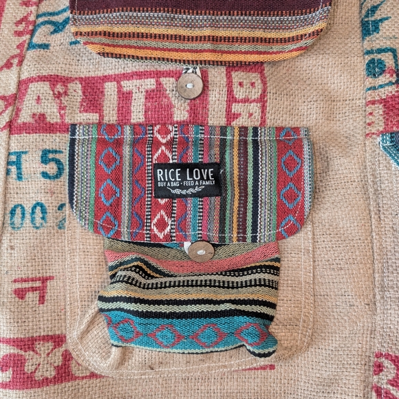 NWOT! Large RICE LOVE Boho Backpack - Picture 2 of 10